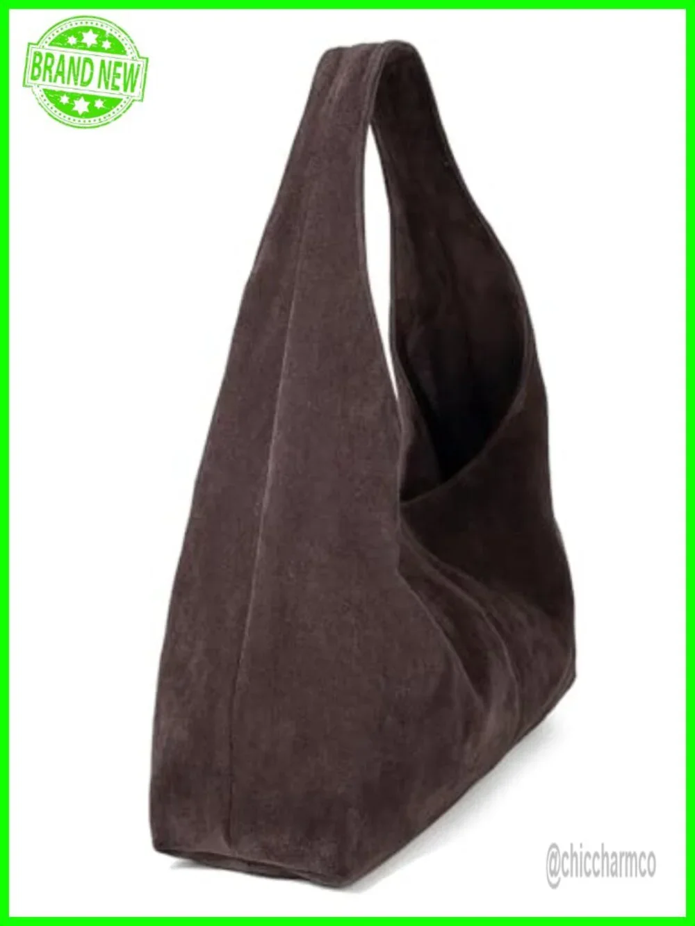 Suede Tote Bag Crescent Shoulder Handbag Underarm Purse Work Bag